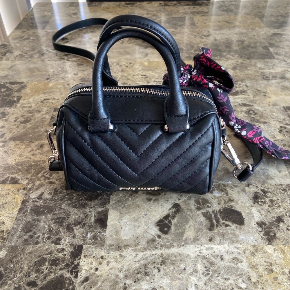 Steve Madden Black Quilted Mini Crossbody bag